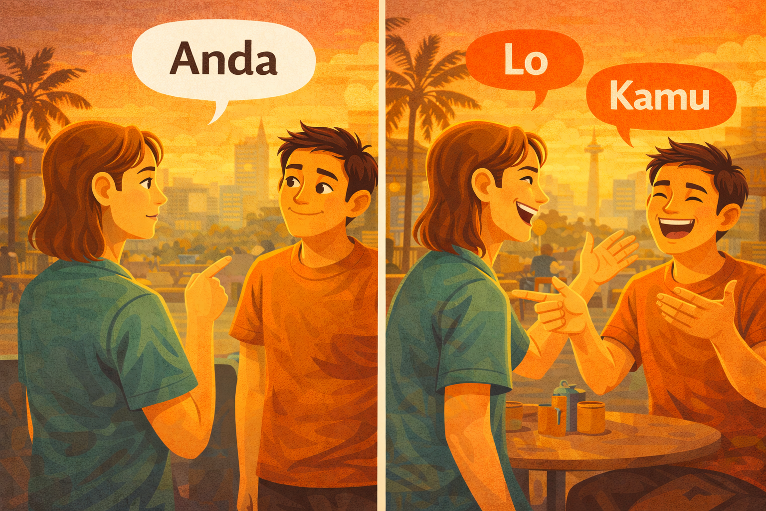 How to Say 'Anda' in Casual Indonesian (Kamu, Lo, Lu)