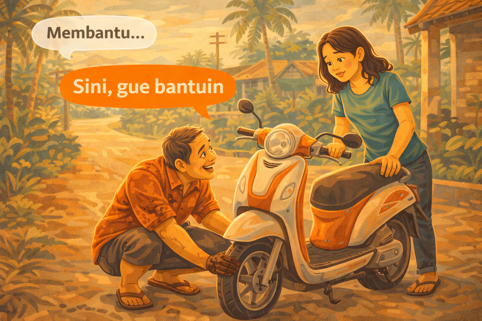 How to Say 'Membantu' in Casual Indonesian (Bantu, Bantuin)