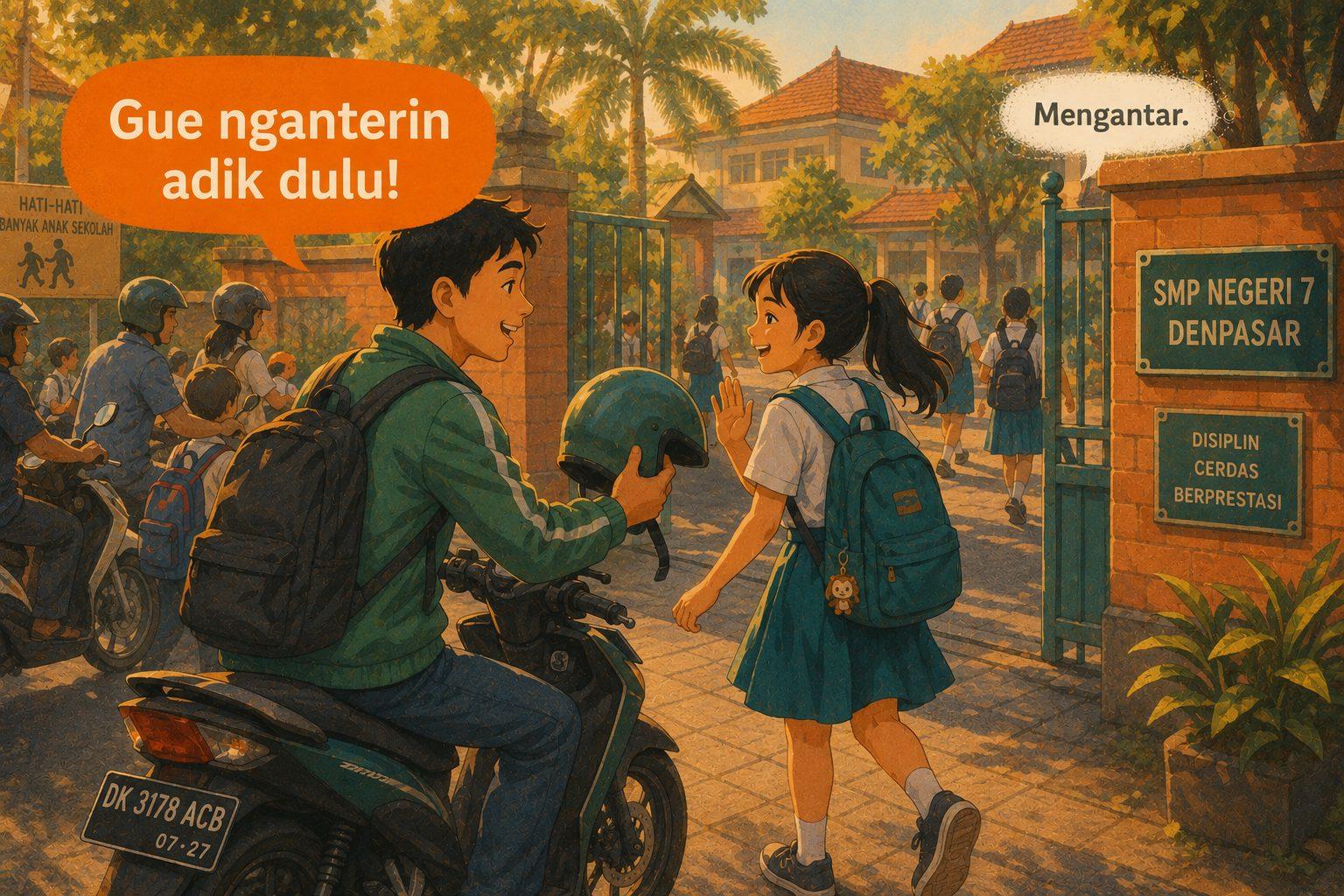 How to Say Mengantar in Casual Indonesian